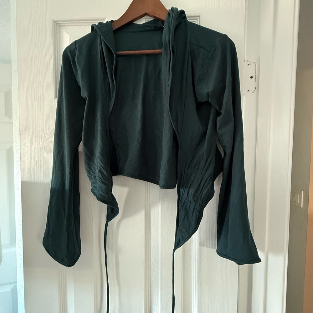Hunter Green Wrap Crop Top